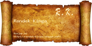 Rendek Kinga névjegykártya